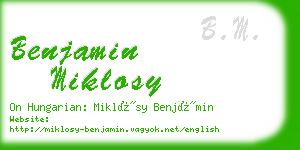 benjamin miklosy business card